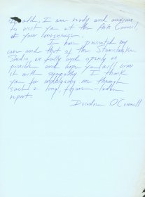 Letter from Deirdre O'Connell of the Focus Theatre signed by 21 additional members of the Focus Theatre,  to Mervyn Wall, Secretary of the Arts Council. (Page 6)